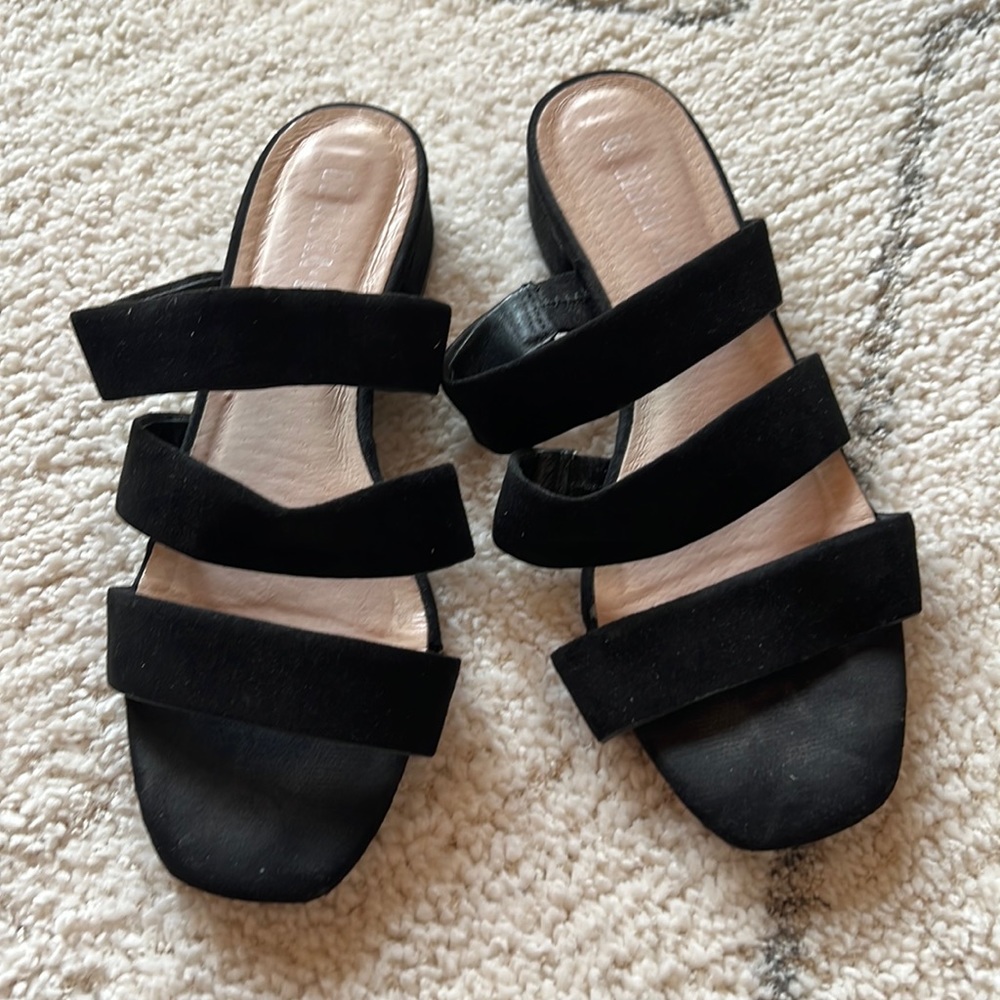 Black Suede 1” Sandals